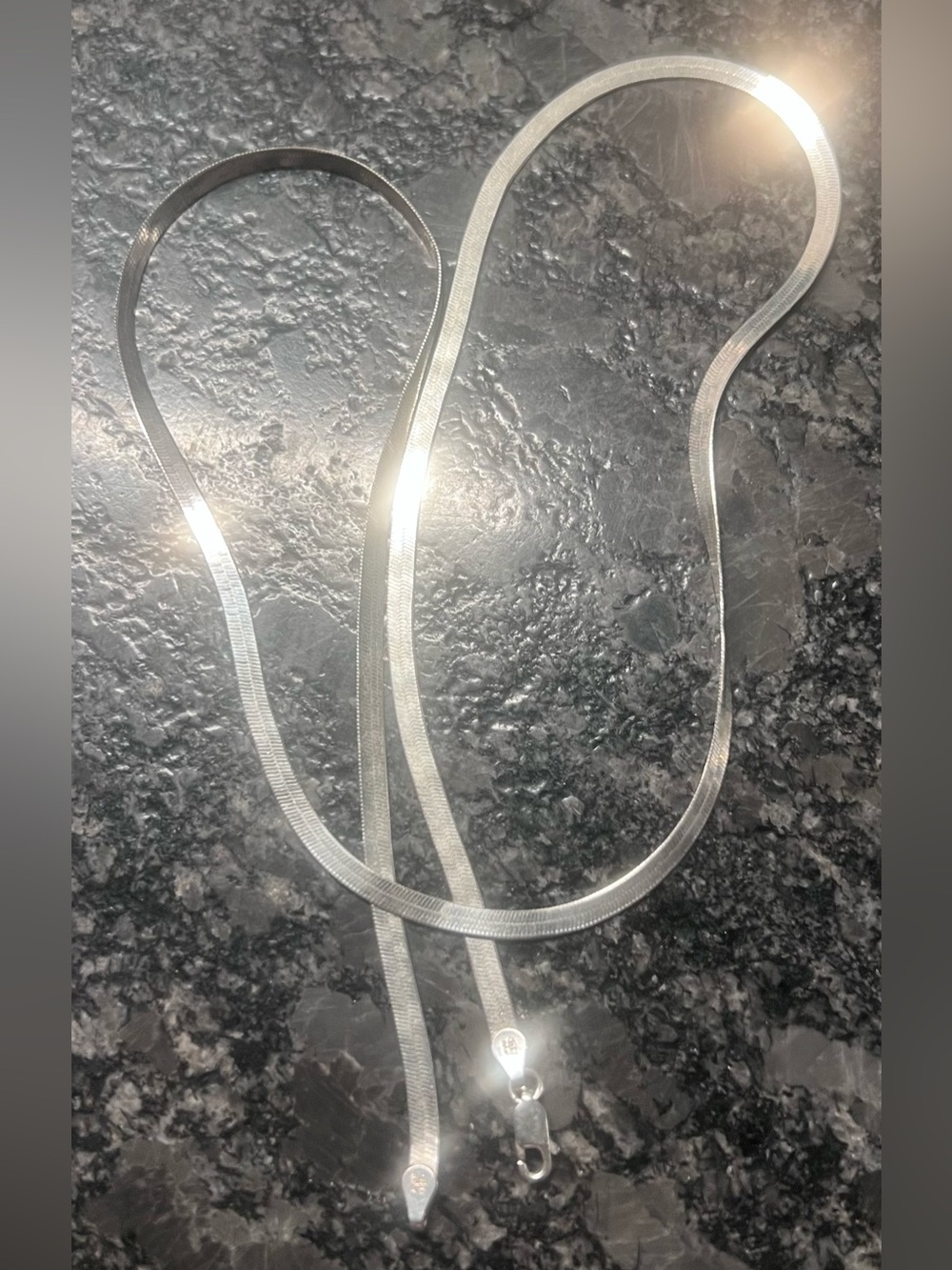 24” STERLING SILVER Milor ITALY flat herringbone Chain Necklace 9.7g